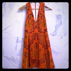 Alice & Olivia Mollie Fit & Flare Brocade Dress